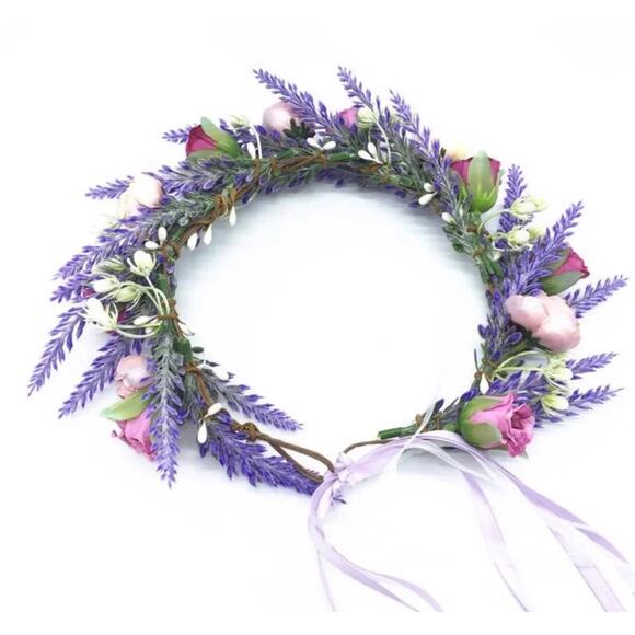 Handmade Beautiful Lavender Tiara - Picture 3 of 5